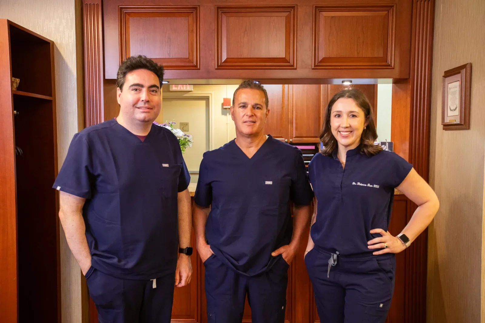 Dr. Alexander Black, Dr. Matthew Bellafiore, and Dr. Rebecca Baer, the dental team at Creative Dentistry Brooklyn